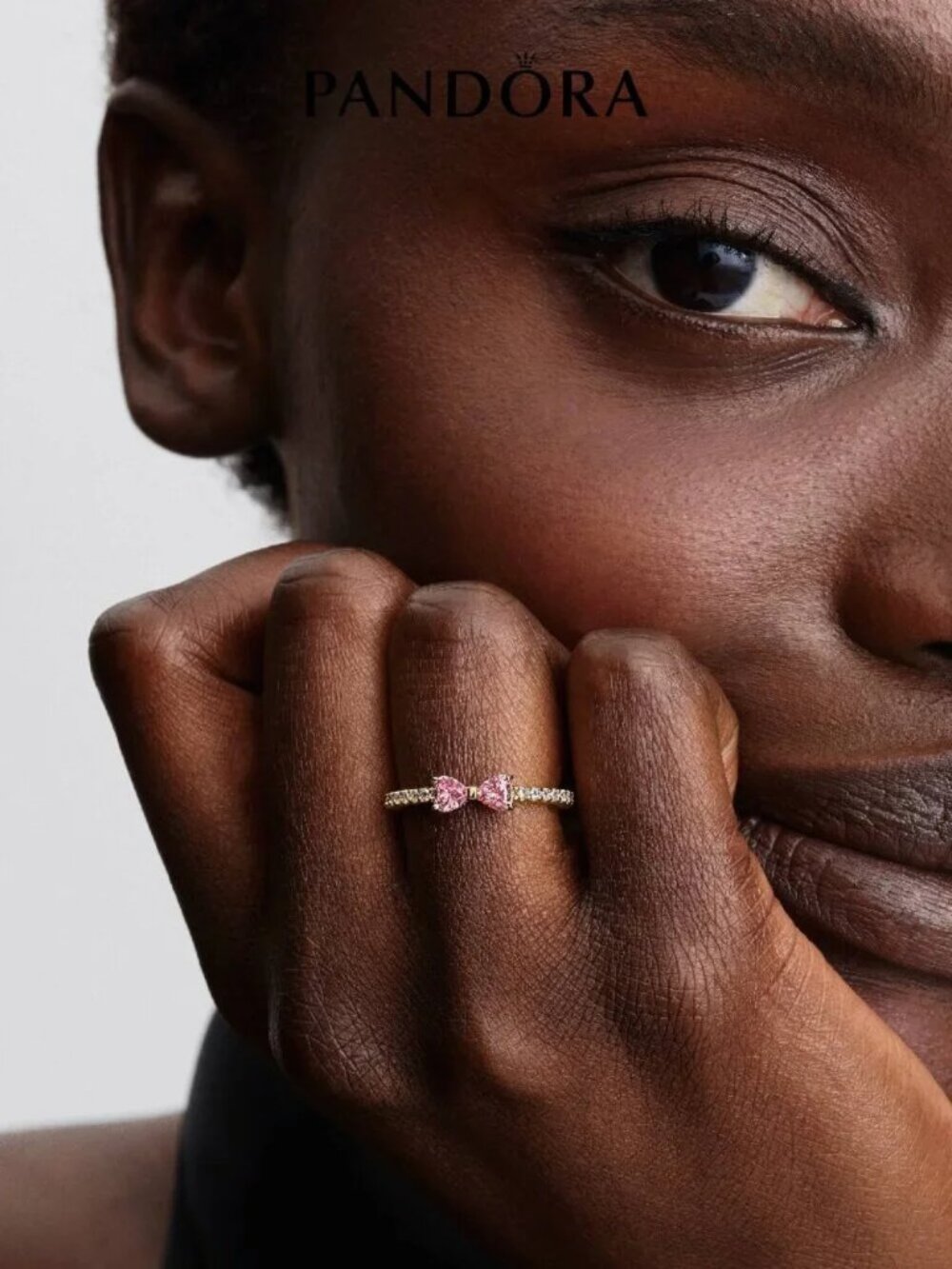 Pandora Sparkling Pink Bow Ring - Picture 4 of 4